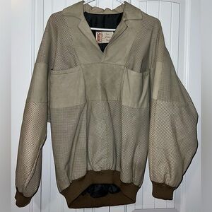 Rare Vintage 80s CANDRO Retro Street Italian Leather Suede Bomber Jacket Mens